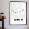 Personalised Great North Run Print - Great North Run route print on the hallway wall