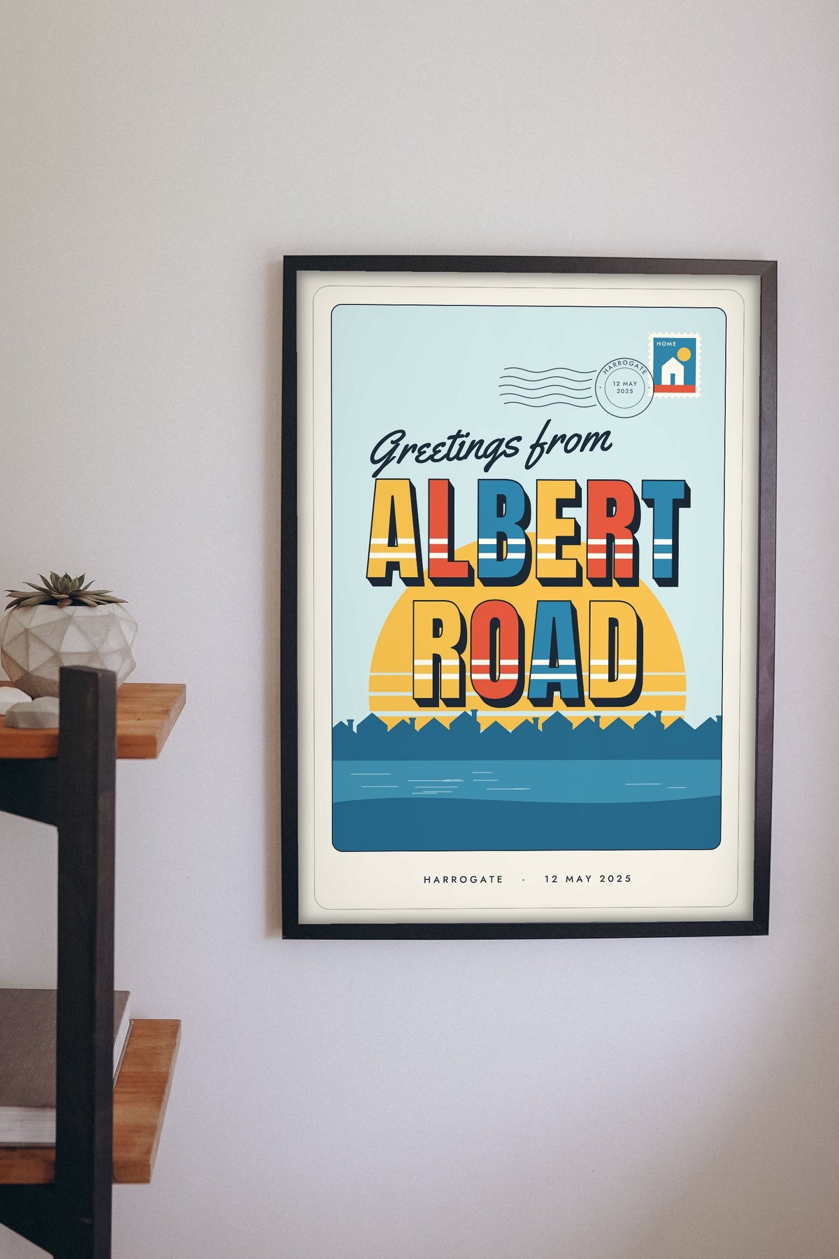 Personalised Greetings From Home Print - greetings from home postcard print in the hallway