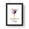 Personalised Gymnastics Print - framed beam version