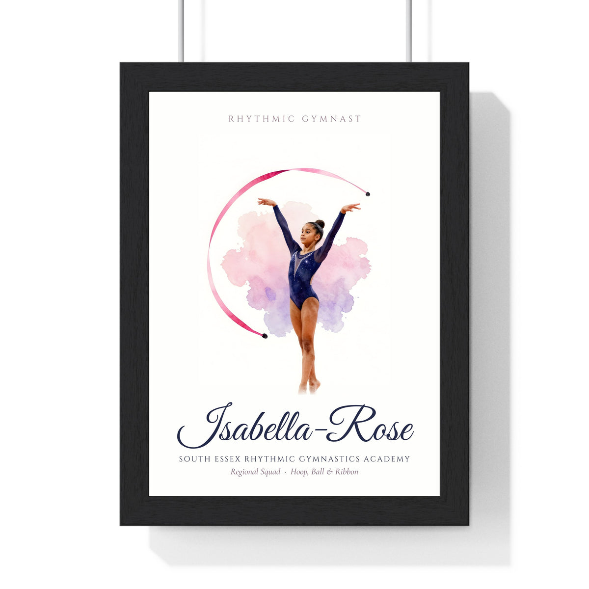Personalised Gymnastics Print - ribbon version for a rhythmic gymnast