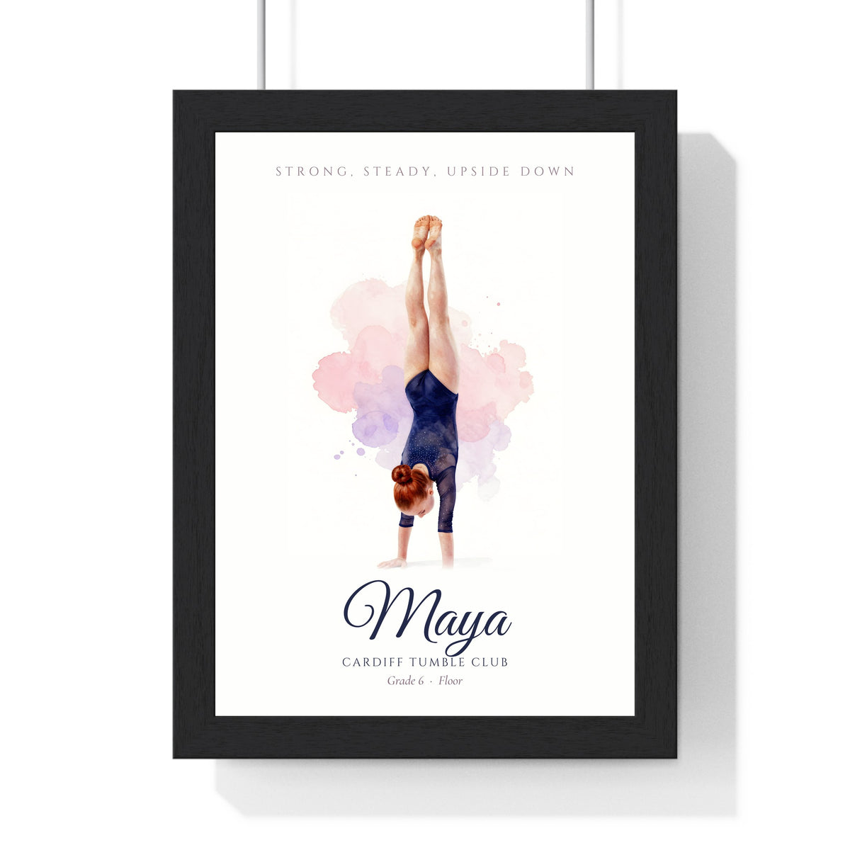 Personalised Gymnastics Print - handstand version for Maya