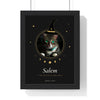 Personalised Halloween Cat Print - black and gold colourway