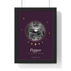 Personalised Halloween Cat Print - plum colourway without the hat