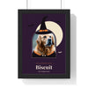 Personalised Halloween Pet Portrait Print - framed personalised Halloween dog portrait with witch hat