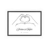 Framed Personalised Hands Heart Valentine's Gift travel poster