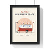 Personalised Happy Campers Caravan Print - red Our Happy Place version for Nan and Pops