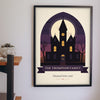 Personalised Haunted House Family Name Print - haunted house family print on a hallway wall