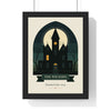 Personalised Haunted House Family Name Print - framed moss green version for The Wilsons