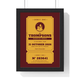 Personalised Haunted House Ticket Print - framed personalised haunted house ticket print for the Thompsons