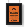 Personalised Haunted House Ticket Print - framed pumpkin on black version