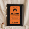 Personalised Haunted House Ticket Print - pumpkin on black party version leaning in a frame
