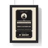Personalised Haunted House Ticket Print - framed black on cream version