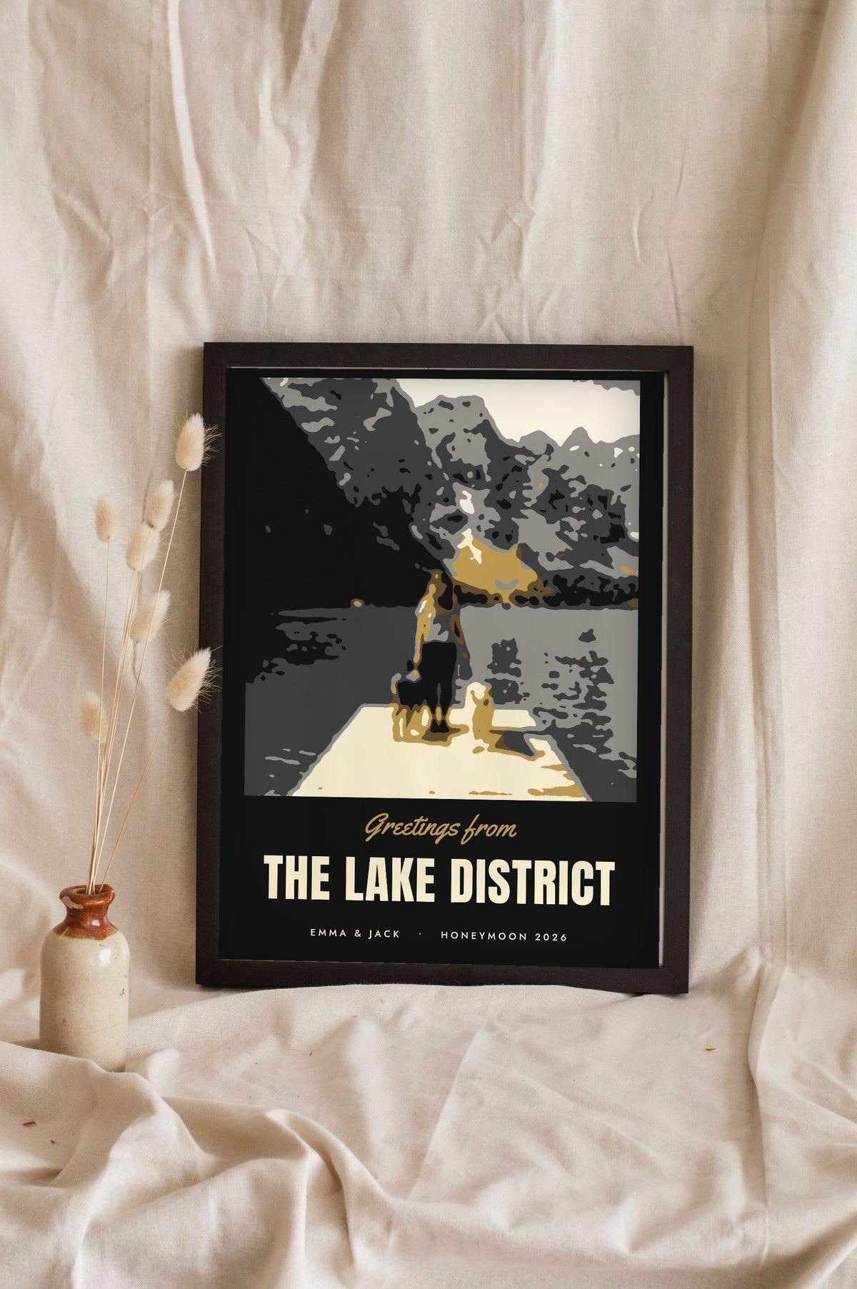 Personalised Holiday Photo Travel Poster - leaning in a frame