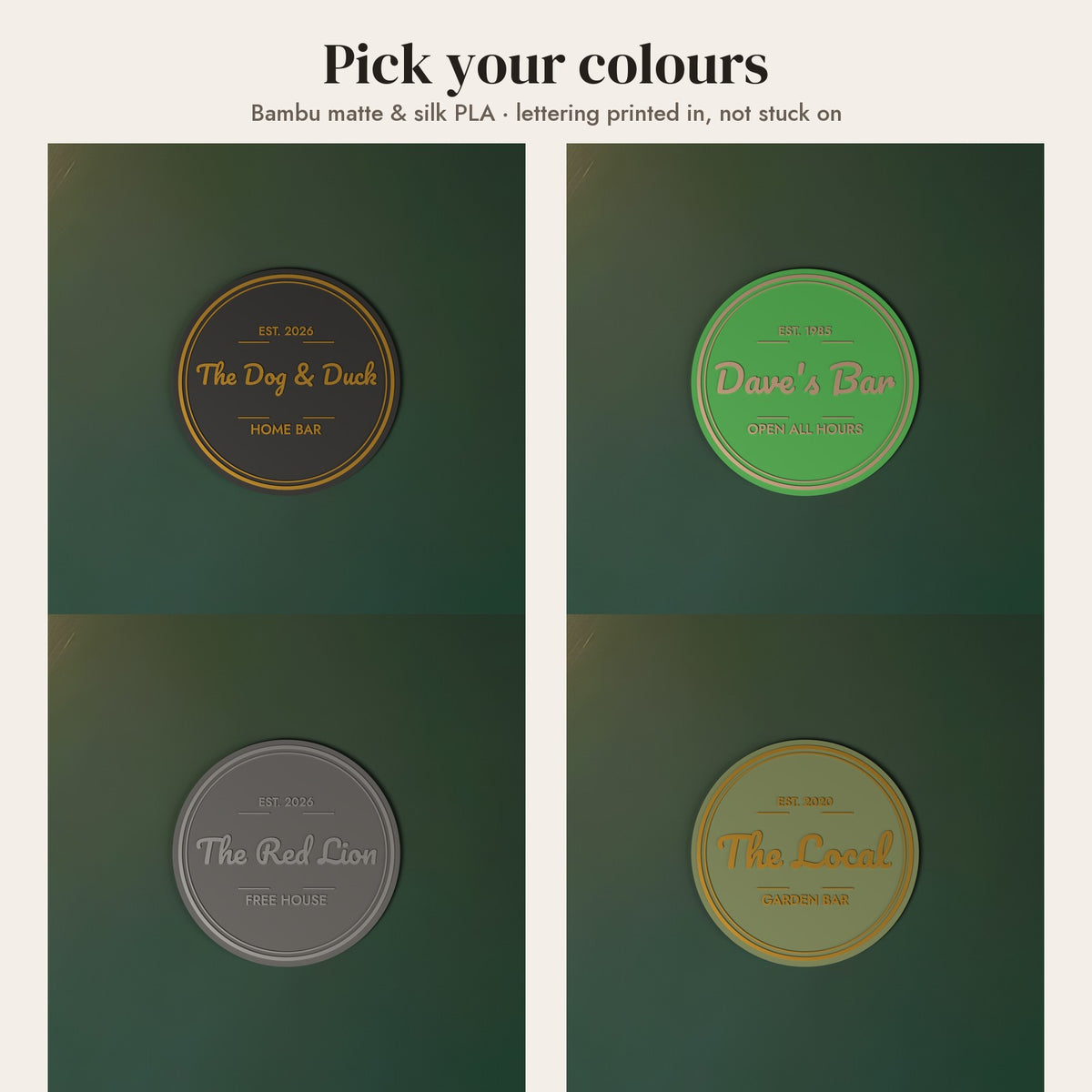 Personalised Home Bar Sign - colour options