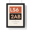 Personalised Home Postcode Print - framed terracotta stacked postcode LS6 2AB
