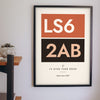 Personalised Home Postcode Print - on the hallway wall