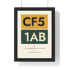 Personalised Home Postcode Print - framed mustard stacked postcode CF5 1AB