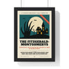 Personalised Horror Movie Family Poster - framed midnight teal version with a long cast list