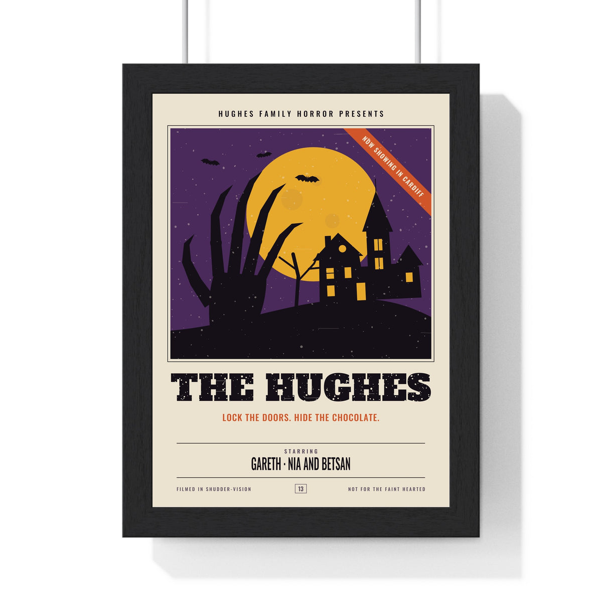 Personalised Horror Movie Family Poster - framed witching purple version