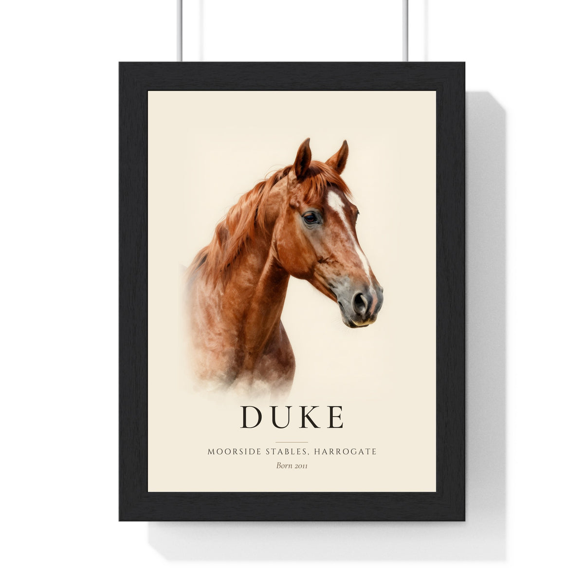 Personalised Horse Print - framed chestnut portrait