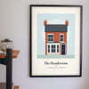 Personalised House Illustration Print - house illustration print in a hallway