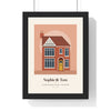 Personalised House Illustration Print - framed 1930s semi on terracotta