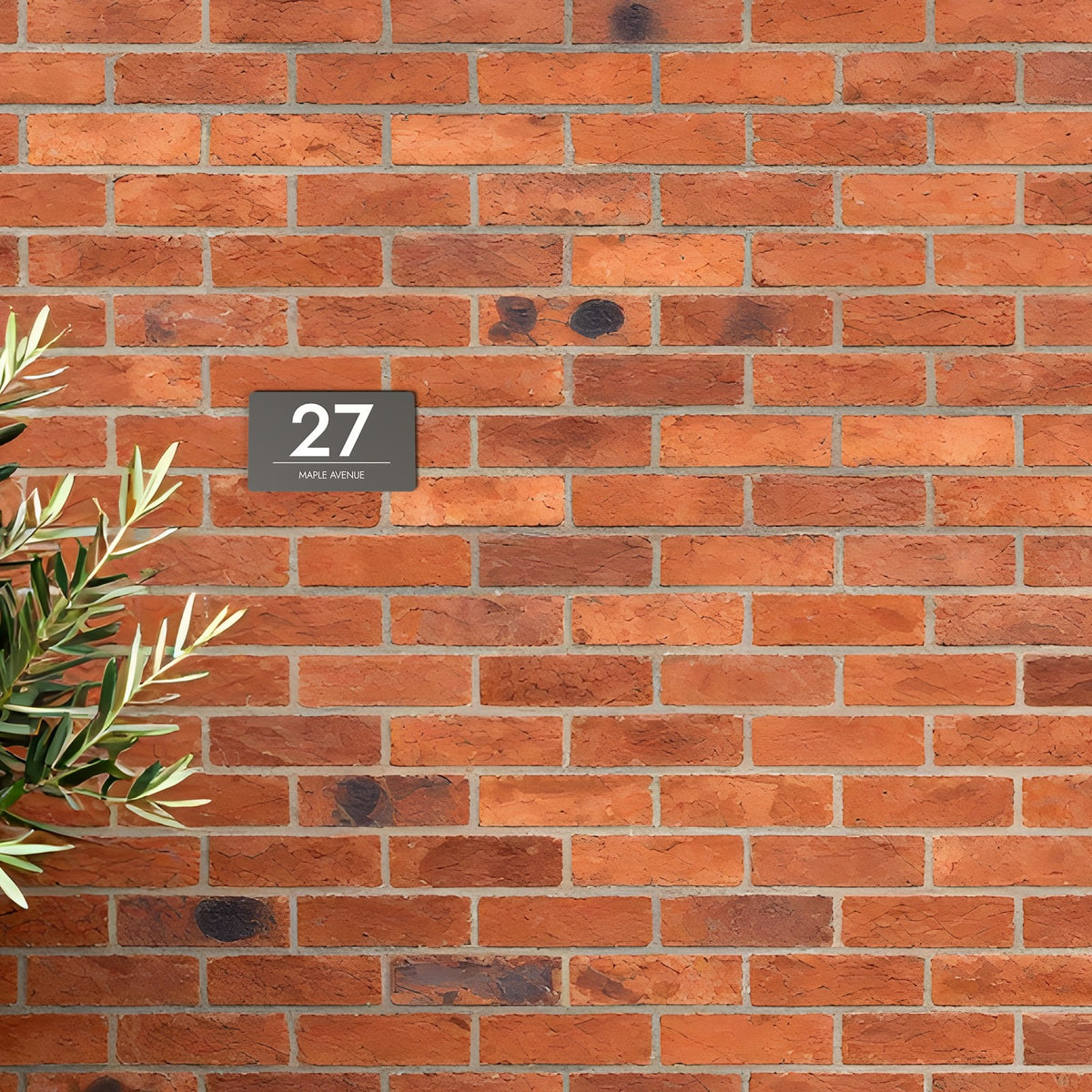 Personalised House Number Plaque - shown at real size