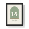 Personalised House Number Print - framed sage arch window house number 14