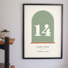 Personalised House Number Print - on the hallway wall