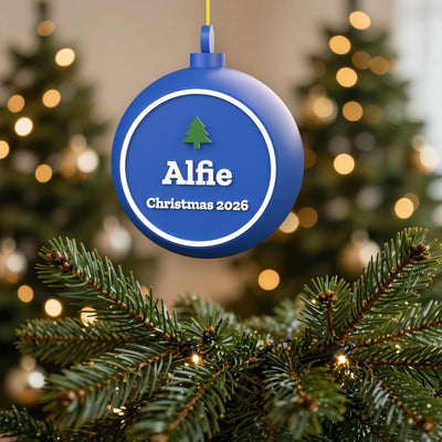 Personalised Kids Name Bauble - personalised kids name bauble on the Christmas tree