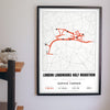 Personalised London Landmarks Half Marathon Print - London Landmarks Half Marathon route print on the hallway wall