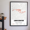 Personalised London Marathon Print - London Marathon route print on the hallway wall