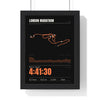 Personalised London Marathon Print - framed stats style London Marathon print with elevation profile