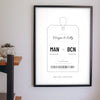 Personalised Luggage Tag Print - on the living room wall