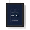 Personalised Luggage Tag Print - framed navy honeymoon version