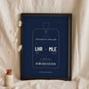 Personalised Luggage Tag Print - navy honeymoon version