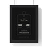 Personalised Luggage Tag Print - framed black New York version