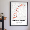 Personalised Manchester Marathon Print - Manchester Marathon route print on the hallway wall