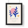 Personalised Matisse Cut-Out Family Print - framed cobalt and pink cut-out family print for The Wilsons