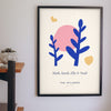 Personalised Matisse Cut-Out Family Print - cut-out family print on a living room wall