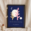 Personalised Matisse Cut-Out Family Print - midnight blue cut-out family print leaning on a shelf