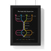 Personalised Metro Map Print - framed black map of four university friends