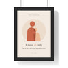 Personalised Mum and Daughter Print - framed terracotta Claire and Lily mum and daughter print