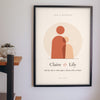 Personalised Mum and Daughter Print - on the living room wall