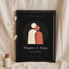 Personalised Mum and Daughter Print - black and cream Mother and Daughter version