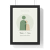 Personalised Mum and Daughter Print - sage Dad and Daughter version