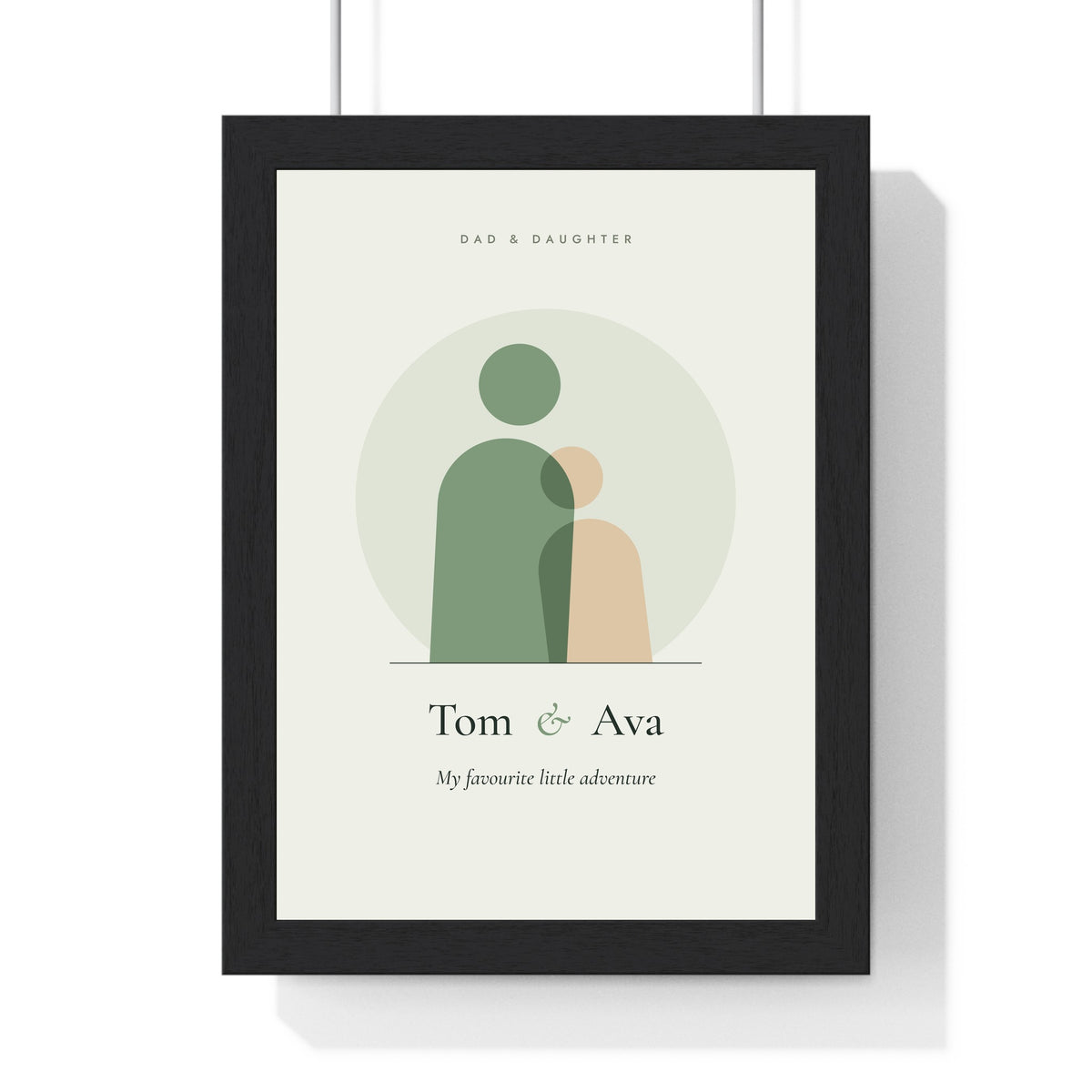Personalised Mum and Daughter Print - sage Dad and Daughter version