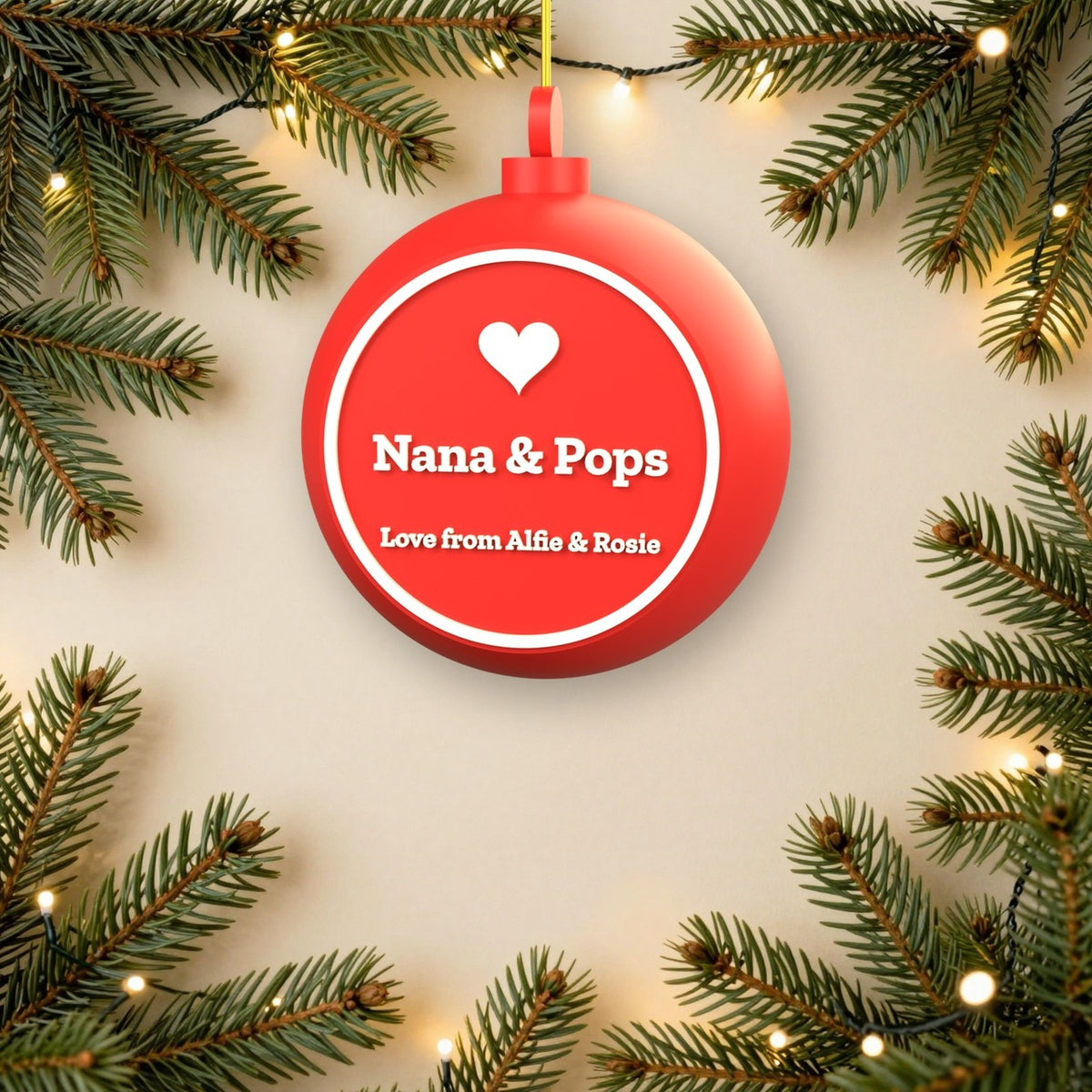 Personalised Nanny & Grandad Bauble - another colour choice