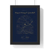Personalised Nanny and Grandad House Map Print - framed navy and gold arch version for two grandchildren