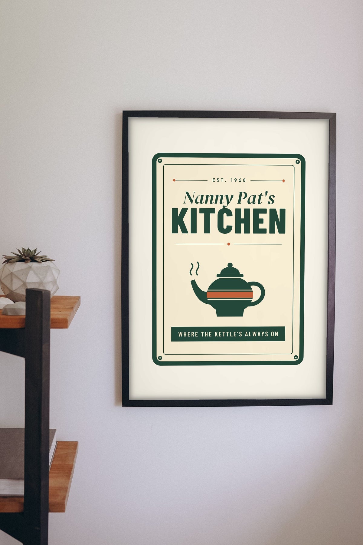 Personalised Nan's Kitchen Print - on the kitchen wall